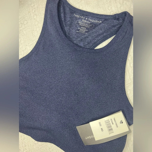 Royal blue Kensi Ribbed performance tank - Picture 5 of 9